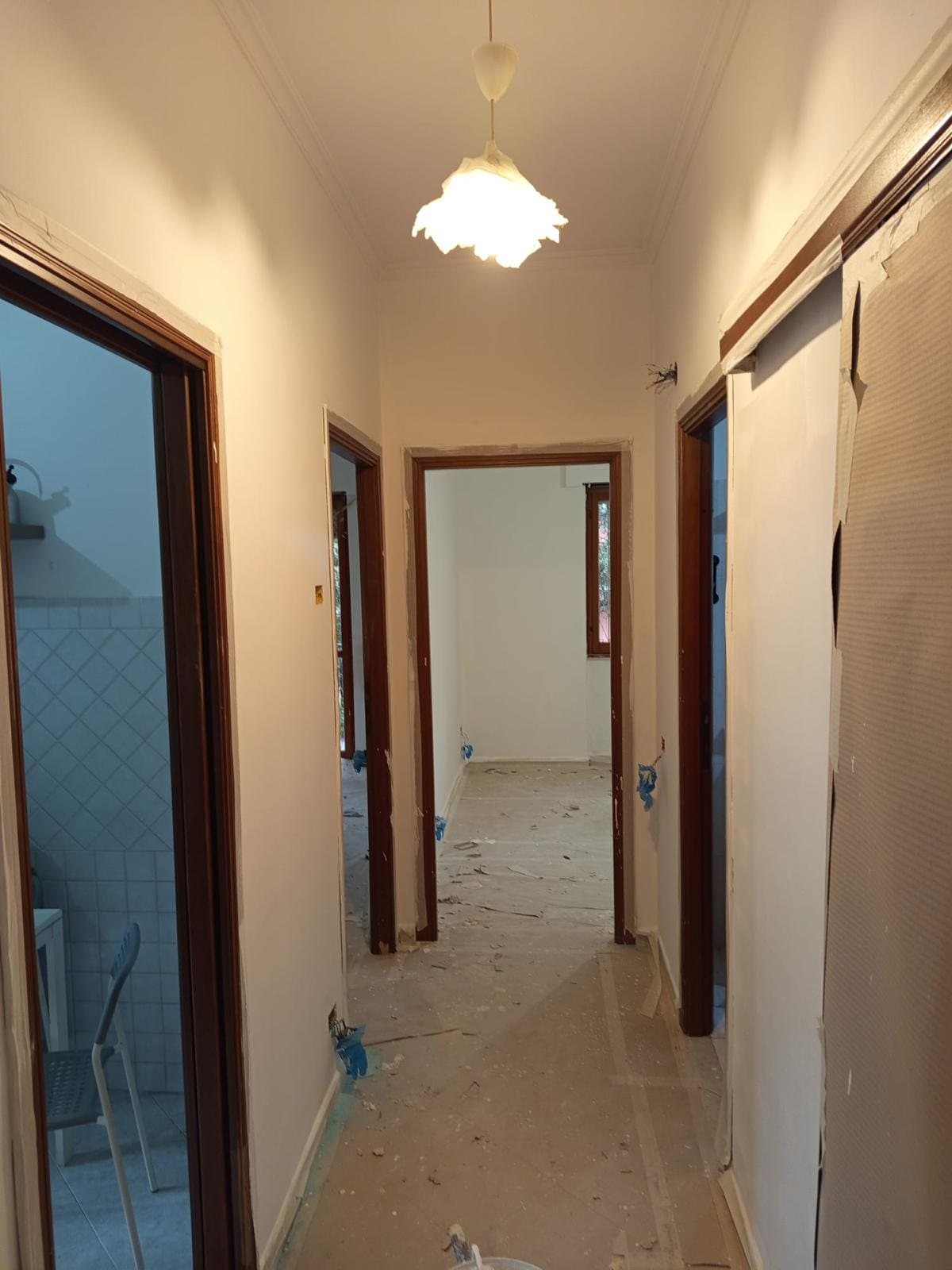 Interior space during finishing